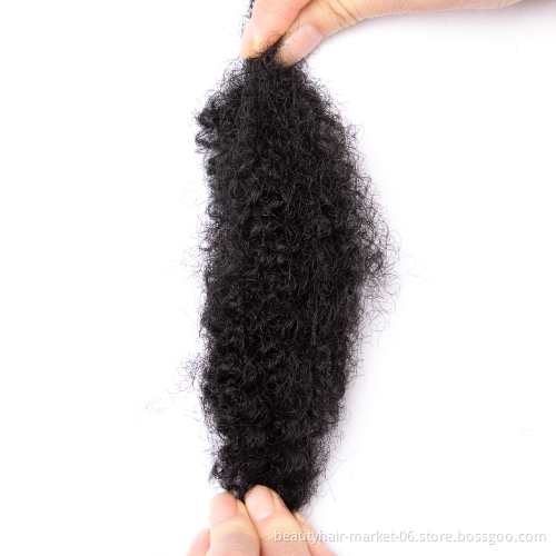 BLT high quality 100% human hair afro kinky bulk human hair for dreadlock hair extensions natural black
